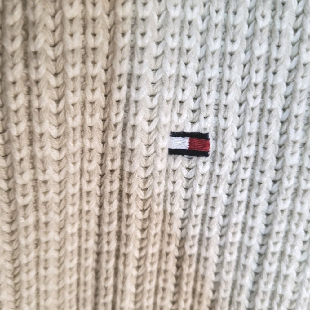 Tommy Hilfiger Men's ‎ Size L Cream Cotton Cardigan Sweater  Old Money Academia - Picture 5 of 12